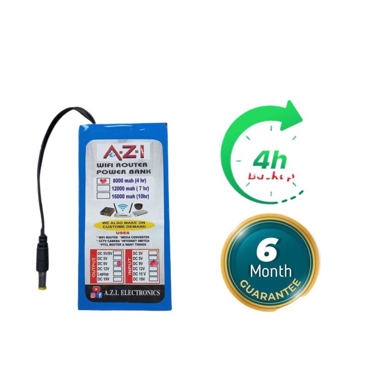 وائی فائی راؤٹر UPS پاور بینک 9 وولٹ - 4 گھنٹے گارنٹی شدہ بیک اپ - Tp Link Tenda PTCL اور دیگر راؤٹرز