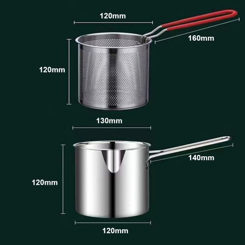 ٹوکری 1.5L کے ساتھ سٹینلیس سٹیل کا ڈیپ فرائیر پاٹ