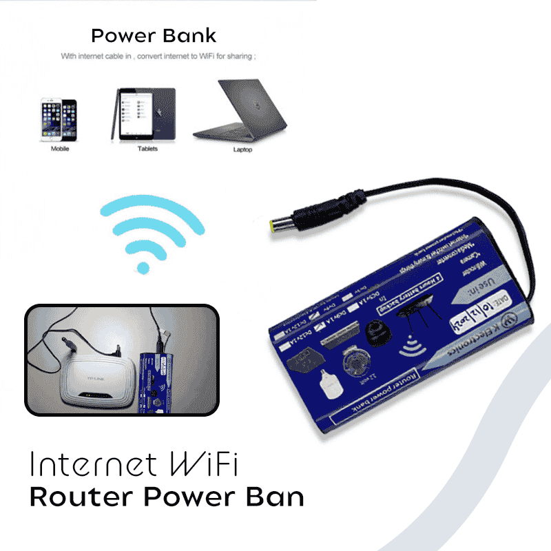 وائی فائی راؤٹر UPS پاور بینک 9 وولٹ - 4 گھنٹے گارنٹی شدہ بیک اپ - Tp Link Tenda PTCL اور دیگر راؤٹرز