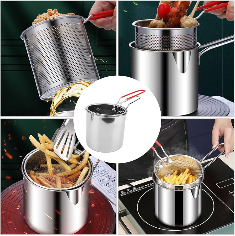 ٹوکری 1.5L کے ساتھ سٹینلیس سٹیل کا ڈیپ فرائیر پاٹ