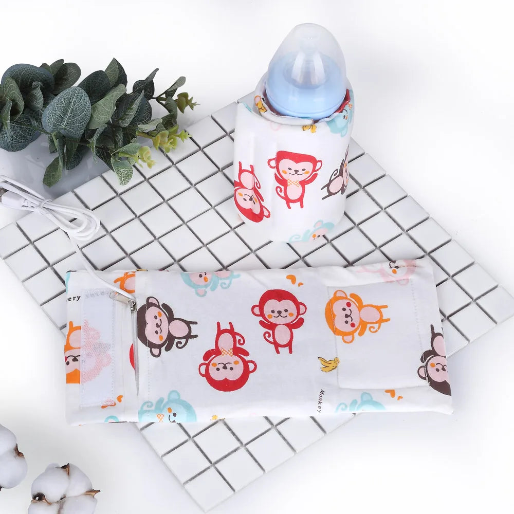 پورٹ ایبل یو ایس بی بیبی بوتل گرم آؤٹ ڈور شیر خوار بچوں کو دودھ پلانے والی بوتل کا احاطہ (مفت ہوم ڈیلیوری)