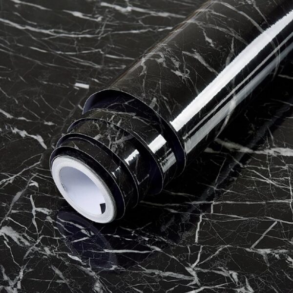 Pack of 3 Black marble Self Adhesive Waterproof Stickers