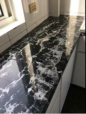 Pack of 3 Black marble Self Adhesive Waterproof Stickers