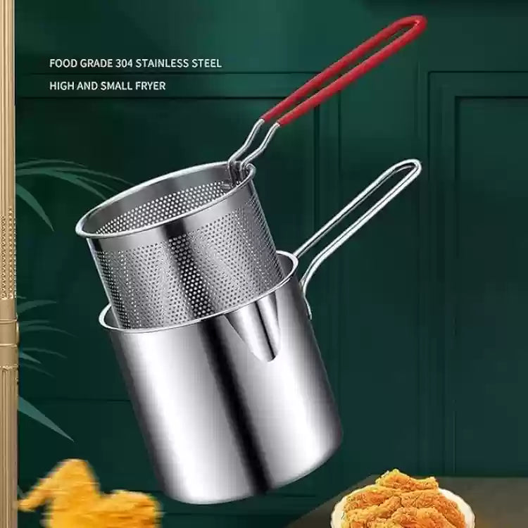 ٹوکری 1.5L کے ساتھ سٹینلیس سٹیل کا ڈیپ فرائیر پاٹ