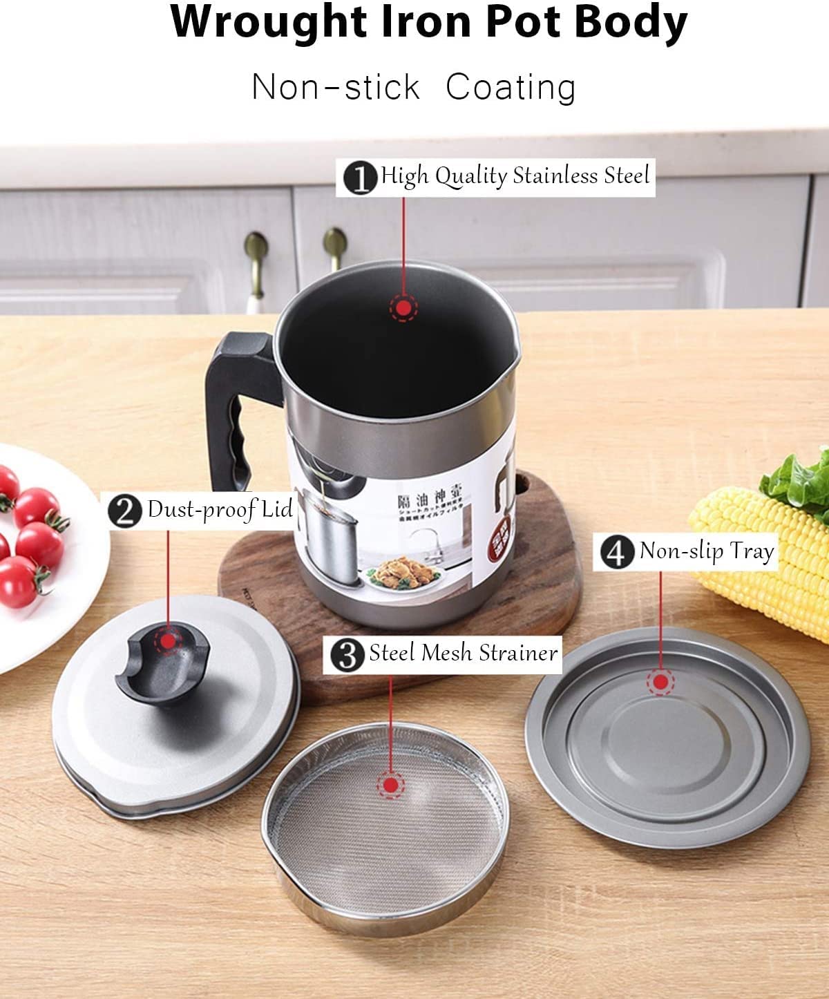 Stainless-Steel Oil Filter Storage Pot (Free Home Delivery With Allow to open)