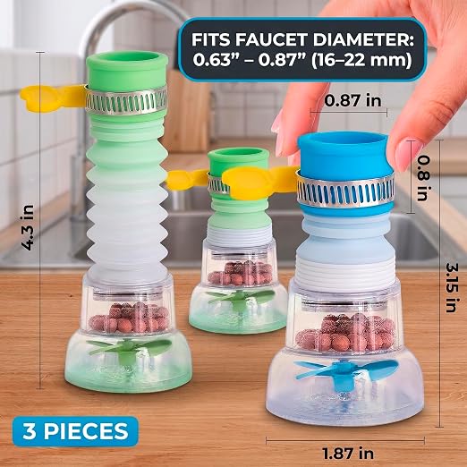 3-in-1 Kitchen Cleaning Set – Hands-Free Mini Mop, Faucet Filter Sprayer & Sink Splash Guard