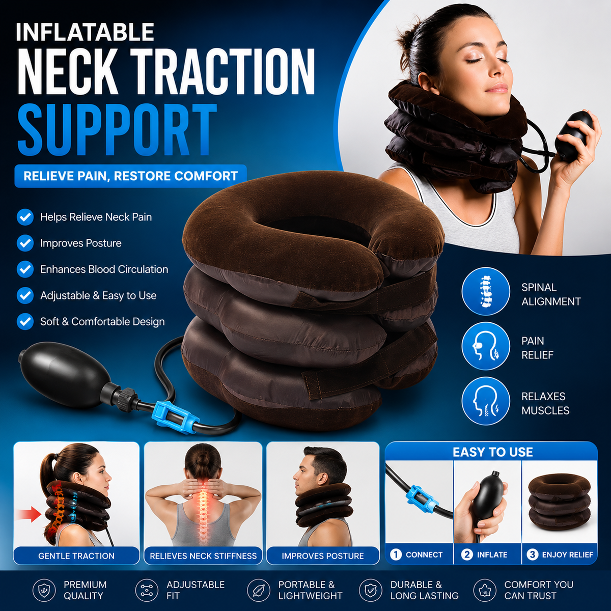Cervical Neck Traction Pillow – Neck Support & Relaxation