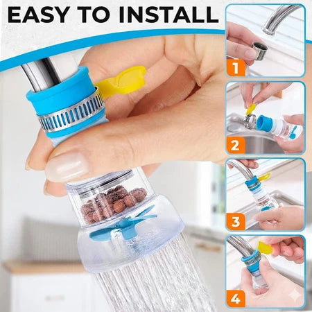 3-in-1 Kitchen Cleaning Set – Hands-Free Mini Mop, Faucet Filter Sprayer & Sink Splash Guard