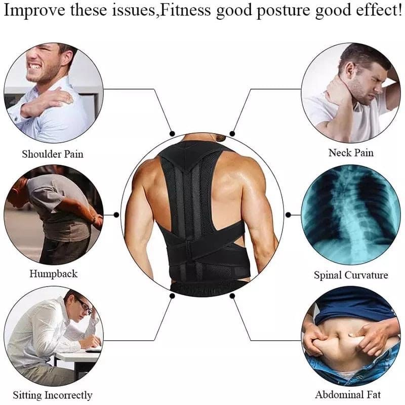 Posture Corrector Belt Adjustable – Back & Shoulder Support